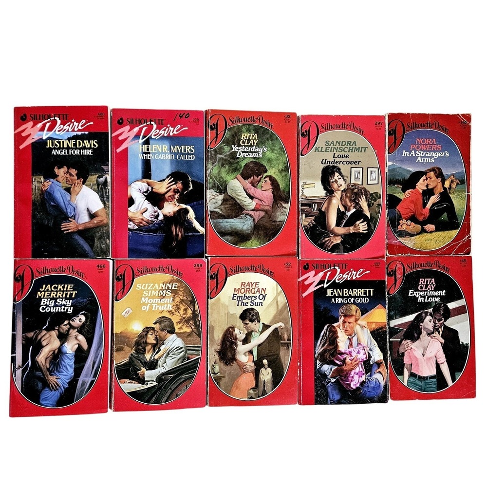 *silhouette desire paperback romance novels lot of 10 books 80's & 90's
